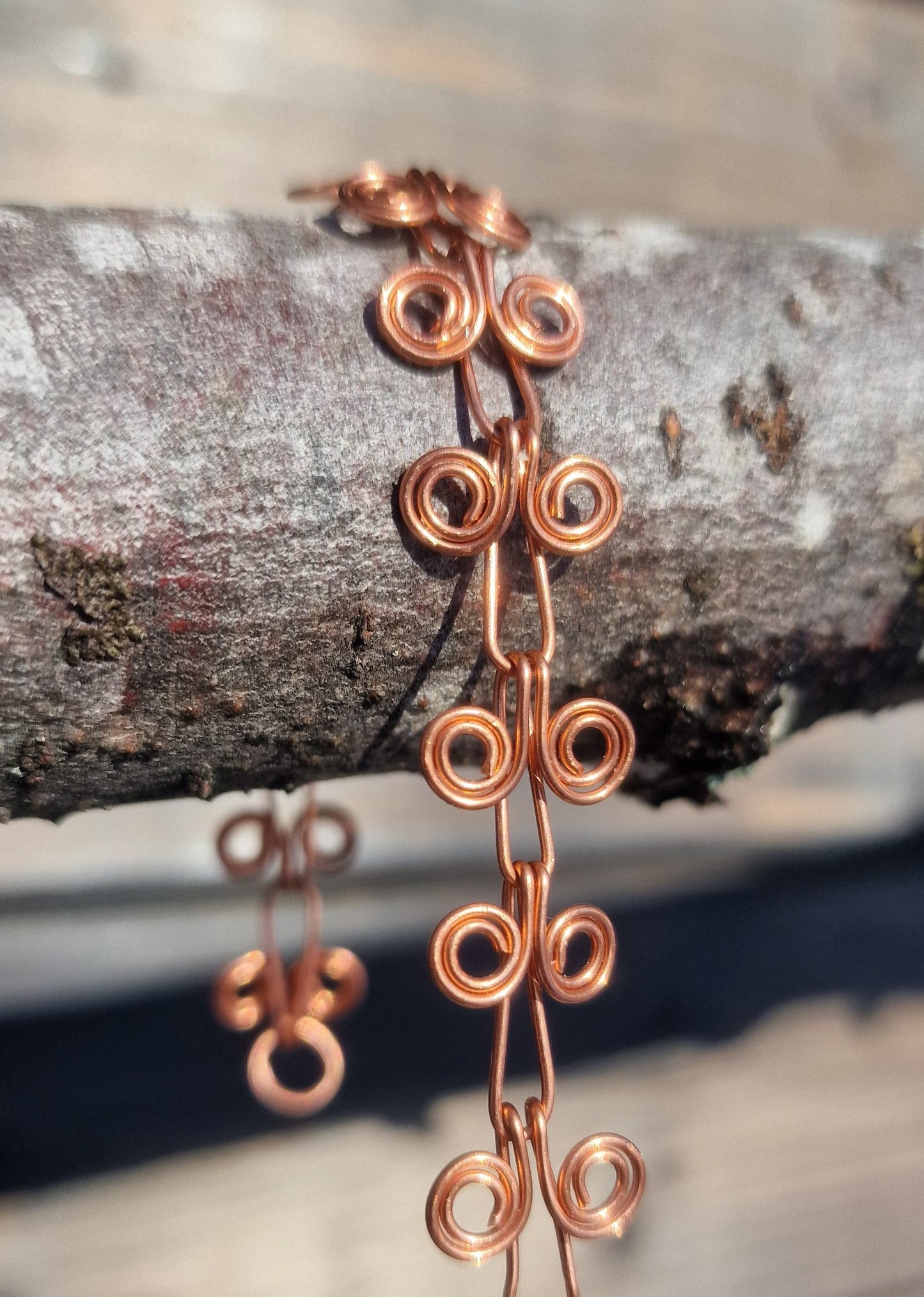 Armbånd håndtvunnet i ren kobber