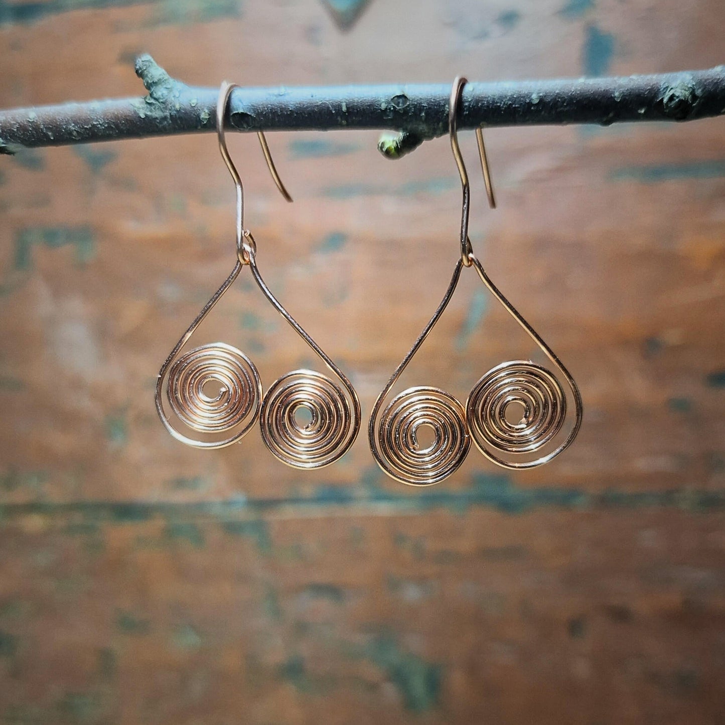 Øredobber Opp-ned-hjerte i ren kobber