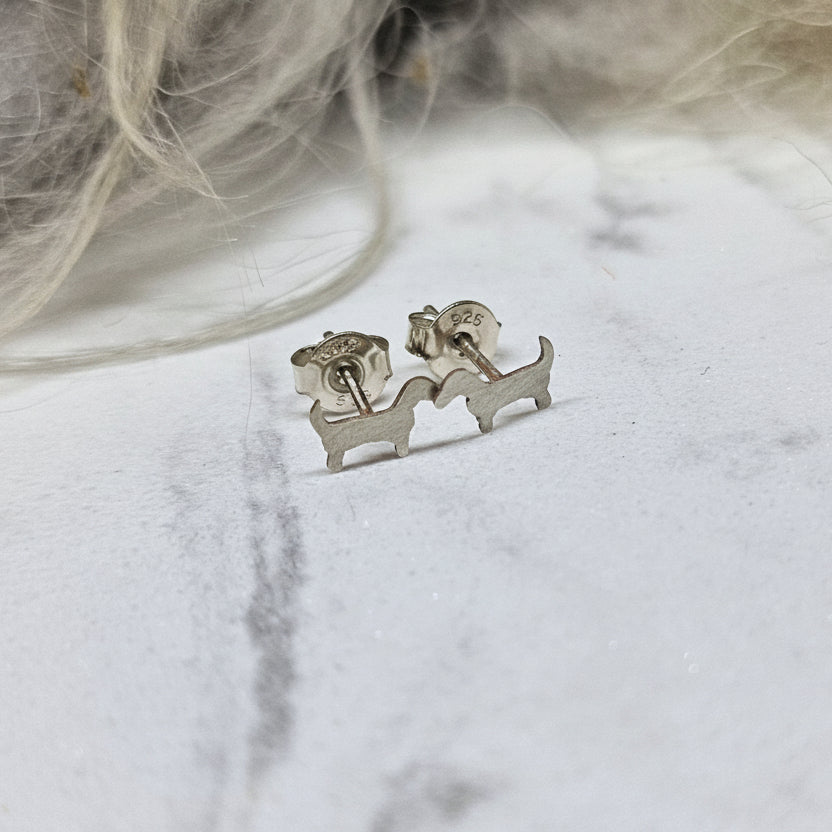 Minidachs - øredobber i sølv