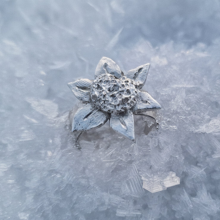 "Solsikke" ring i sølv