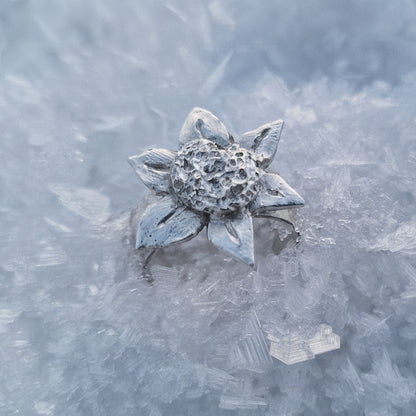 "Solsikke" ring i sølv