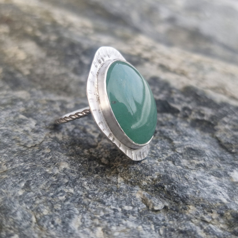 "Lykke" - Sølvring med aventurin