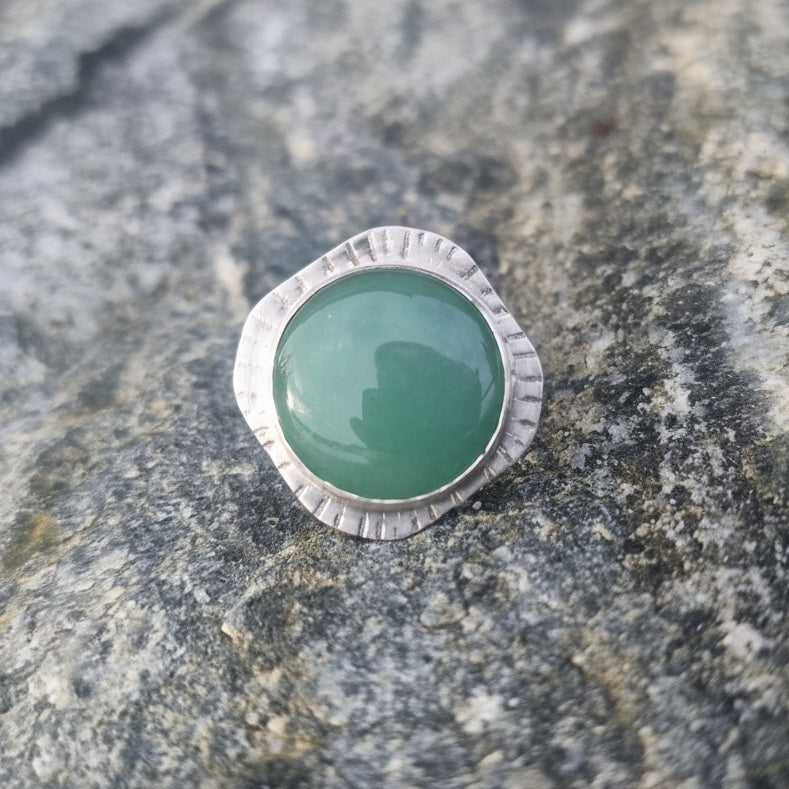 "Lykke" - Sølvring med aventurin