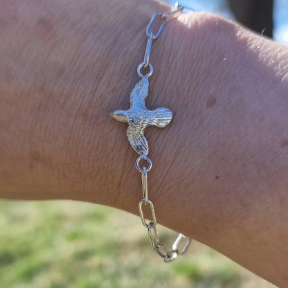 "Fri som fuglen" armbånd i sølv