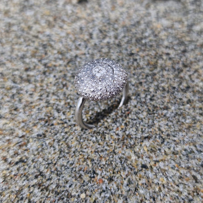 Kråkebolle ring i sølv