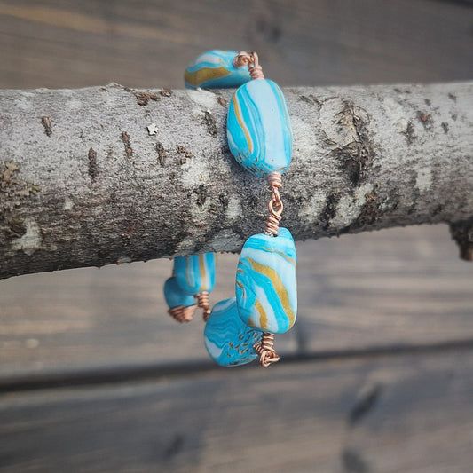 Polymer armbånd med store sommerlige perler