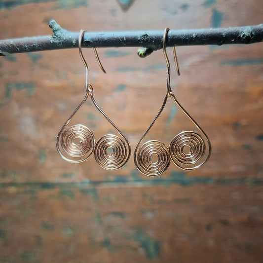 Øredobber Opp-ned-hjerte i ren kobber