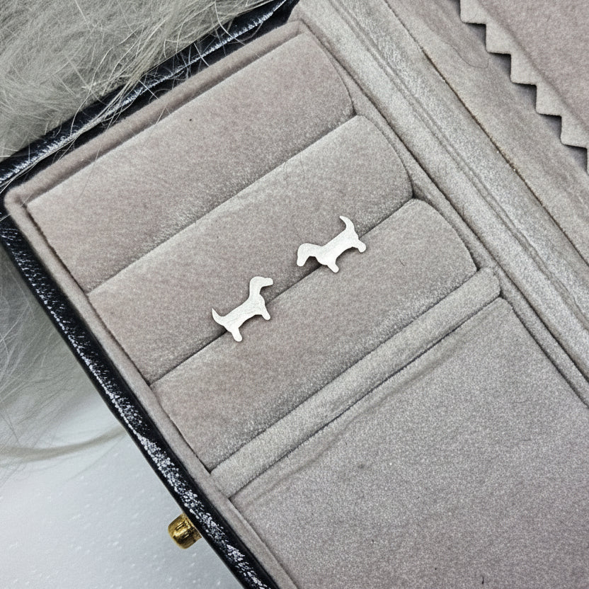 Minidachs - øredobber i sølv