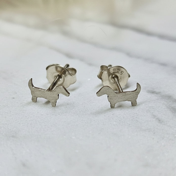 Minidachs - øredobber i sølv